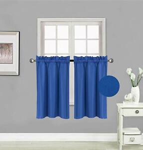 BLACKOUT INSULATE THERMAL SHORT PANELS WINDOW CURTAIN PANELS DRAPES, SET OF 2PC