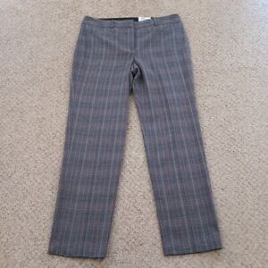 Zac & Rachel Dress Pants Womens Size 10 Petite Gray Plaid 32x28 Mid Rise