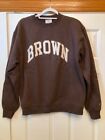 Vintage Brown University Champion Crew Neck Sweatshirt with Embroidered Letters