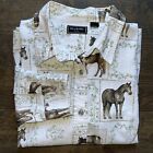 Bit & Bridle For Her Womens LARGE Pearl Snaps Shirt~ Horses Western Equestrian