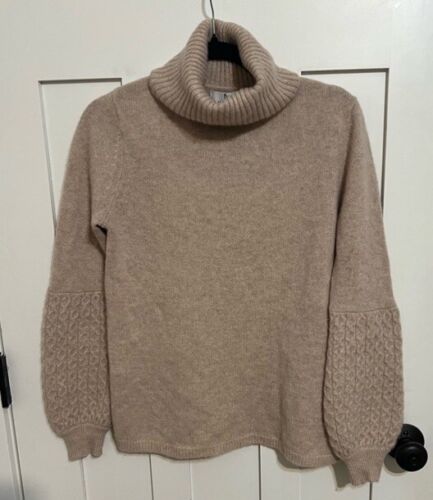 MAGASCHONI Size Medium 100% CASHMERE Sweater Tan Turtleneck