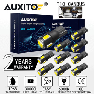 10x AUXITO T10 168 194 Car LED  License Plate Marker Lights Bulbs Super White (For: More than one vehicle)