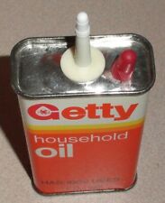Uncommon NOS Vintage GETTY 4 Oz Household Oil Can - Cool 1960's Handy Oiler Tin