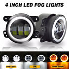 Pair 4 Inch LED Fog Lights Front Bumper Driving Lamps for Jeep Wrangler JK JL JT (For: Jeep Wrangler JK)
