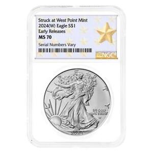 2024 (W) 1 oz Silver American Eagle NGC MS 70 ER West Point