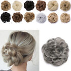 Real Natural Curly Messy Bun Hair Piece Scrunchie Hair Extensions as Human Grey