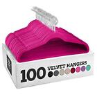 Zober Velvet Hangers 100 Pack - Pink Hangers for Coats, Pants & Dress Clothes -