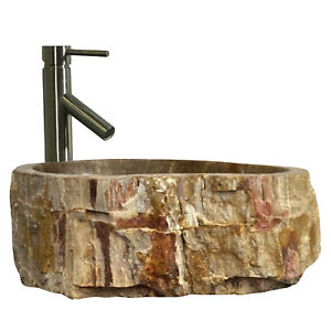 Bathroom Counter Top Petrified Wood Vanity Vessel Basin Sink ZS 3
