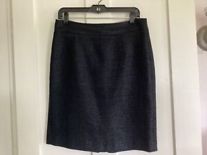 BANANA REPUBLIC Size 8 Black Pencil Skirt With Back Zipper, Lined, Cotton/Poly