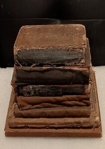New ListingLot Of 7 - Old Antique Distressed School Books Rustic Home Decor
