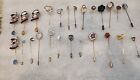 25 Vtg ESTATE JEWELRY HAT PINS ASSORTED STICK PIN COLLECTABLES