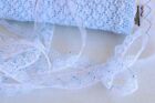 Vintage Lace Trim, White and Blue,  7/16