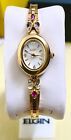 Vintage Elgin Women’s Gold Tone With Ruby Stone Watch