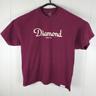 Diamond Supply Co Shirt Mens 2XL Burgundy Red Graphic Crew Neck Short Sleeve