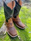 TJAYZ NEW Mens Rodeo Cowboy Boots Genuine Leather Square Toe BOTAS Western Work