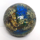 Glass Mosaic Decorative Ball Orb Sphere Nature Colorful Blues Greens
