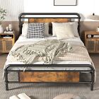 New ListingPliwier Full/Queen/King Size Bed Frame Sturdy Metal Platform Bed with Headboard