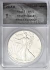 2018 W BURNISHED (SATIN FINISH) SILVER EAGLE WITH W MINT MARK ANACS SP70/MS70