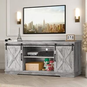 TV Stand Wood Farmhouse Entertainment Center Media Console for up to 65