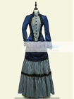 Victorian Edwardian Striped Mary Poppins Bustle Dress Downton Abbey Theater 139