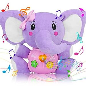 Aiduy Baby Toys 6 to 12 Months - 6 Months Old Plush Elephant Baby Toy Musical In