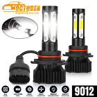 Pair 4-sides 9012 LED Headlight Bulbs Kit High Low Beam Super Bright 6500K White (For: 2017 Cadillac)