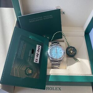 Rolex Oyster Perpetual 36mm Turquoise Blue Dial 126000 Box & Papers 2024