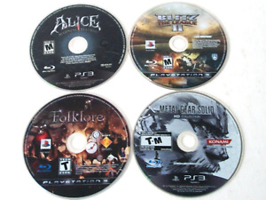 DEFECTIVE PS3 Games Lot NOT WORKING Metal Gear Folklore Blitz League Alice Disc