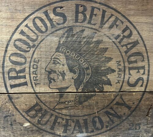 Vintage Iroquois Beer Indian Head Beer  Wood Crate Box Buffalo NY. Pre Pro