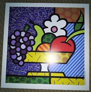 ROMERO BRITTO 'Bowl of Fruit' 1997 HAND-SIGNED Artist Print 12