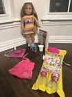 american girl doll Lea Clark with book, original outfit, and lots of extras