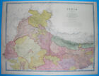 1861 LARGE ORIGINAL MAP INDIA TIBET SIKHS NEPAL KASHMIR PUNJAB BENGAL