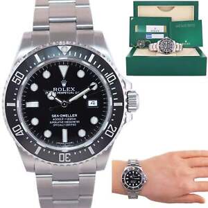 MINT 2015 PAPERS Rolex Sea-Dweller 116600 Steel 40mm Black Ceramic Dive Watch