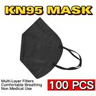 100 Pcs Black KN95 Protective 5 Layer Face Mask Disposable Respirator