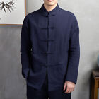 Men Coat Tang Suit Long Sleeve Kung Fu Shirt Practice Chinese Traditional Coat