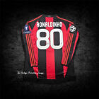 Ronaldinho Jersey #80 AC Milan 10/11 UEFA Champions League Long Sleeve 2XL