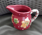 Laurie Gates Holiday Treats Creamer Small Pitcher, Gingerbread Candy Cane Handle