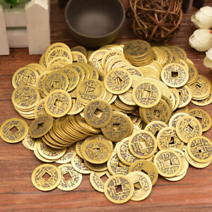 100Pcs Feng Shui Coins Chinese I Ching Money Lucky Coin Charm Ancient Coins Lot