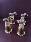 Vintage Brass Stirrup 3 Hare Rabbit Head Cup and 1 dog - 4 Piece 5.1/2 Inches