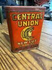 EARLY CENTRAL UNION NEW CUT PIPE SMOKING TOBACCO POCKET TIN RED GOLD MOON
