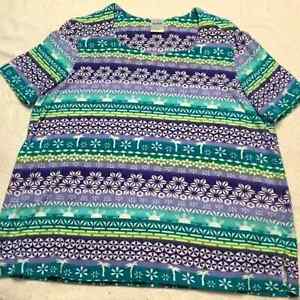 SALE~Blair Square Neck Knit Summer Top Polyester Cotton XL/1X Women's