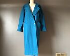 Ashley Scott Women’s Vintage Full Length Wool Trench Coat Overcoat Turquoise