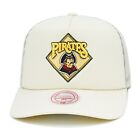 Mitchell & Ness Pittsburgh Pirates Cooperstown Trucker Snapback Hat Off White