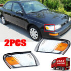 Pair Fit 1993-1997 Toyota Corolla Housing Clear Lens Corner Lamps Lights 2PCS (For: 1997 Toyota Corolla)