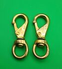 Lot Of 2 #1 Vintage Solid Brass Trigger Snap Swivel Dog Horse Clasp Hook