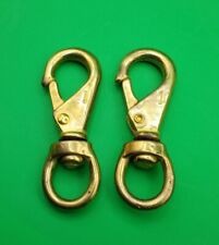 New ListingLot Of 2 #1 Vintage Solid Brass Trigger Snap Swivel Dog Horse Clasp Hook