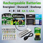 AA / AAA Rechargeable Batteries 4 8 12 16 DURACEL ENERGIZER EBL ENELOOP NiMH lot