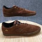Emerica Shoes Mens 12 Reynolds Low Top Lace Up Sneakers Browm Leather Casual