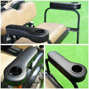 For EZGO Club Car Yamaha Golf Cart Rear Seat Arm Rest Cushion Cup Holder Black
