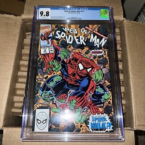 Web of Spider-Man #70 ❄️ CGC 9.8 WHITE Pages ❄️ Spider-Hulk Marvel Comic 1990 ID